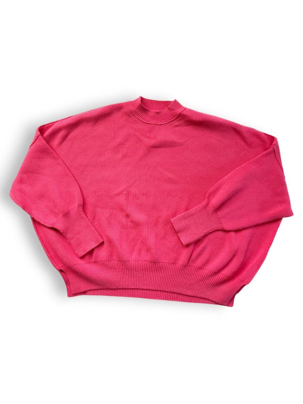 Free People Easy Street Tunic Slouchy Sweater - S - Hot Pink Strawberry Spritz
